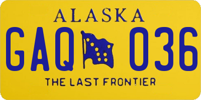 AK license plate GAQ036
