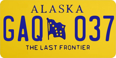 AK license plate GAQ037