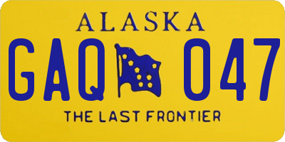 AK license plate GAQ047