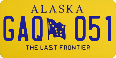 AK license plate GAQ051