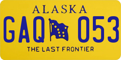 AK license plate GAQ053