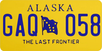 AK license plate GAQ058
