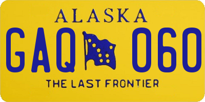 AK license plate GAQ060