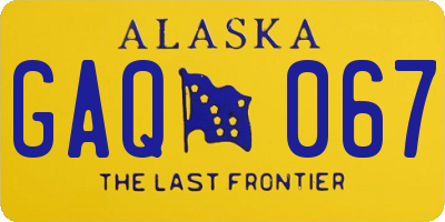 AK license plate GAQ067