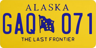 AK license plate GAQ071