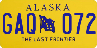 AK license plate GAQ072