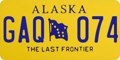 AK license plate GAQ074