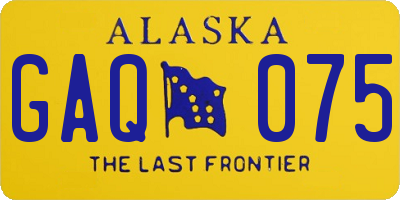AK license plate GAQ075