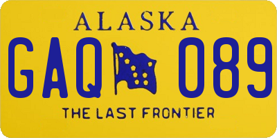 AK license plate GAQ089