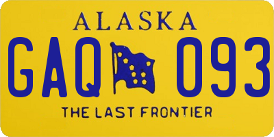 AK license plate GAQ093
