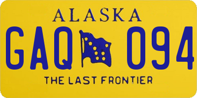 AK license plate GAQ094