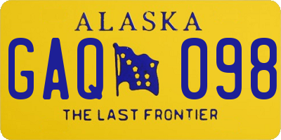 AK license plate GAQ098