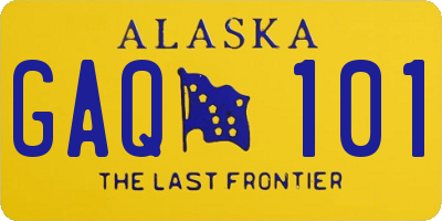 AK license plate GAQ101