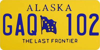 AK license plate GAQ102