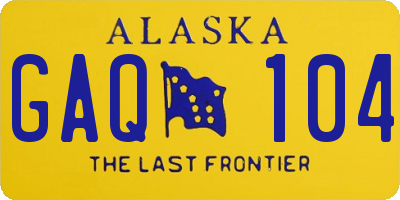 AK license plate GAQ104