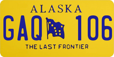 AK license plate GAQ106