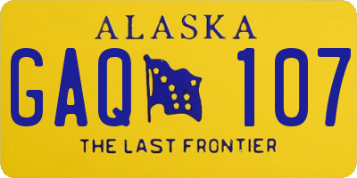 AK license plate GAQ107