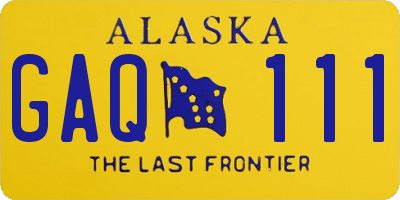 AK license plate GAQ111