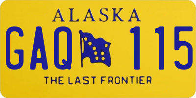 AK license plate GAQ115