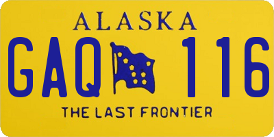 AK license plate GAQ116