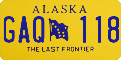 AK license plate GAQ118