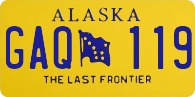 AK license plate GAQ119