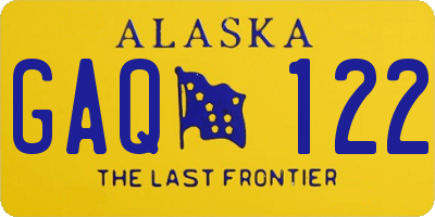 AK license plate GAQ122