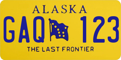 AK license plate GAQ123