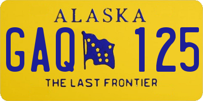 AK license plate GAQ125