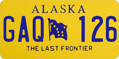 AK license plate GAQ126