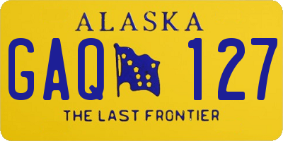 AK license plate GAQ127