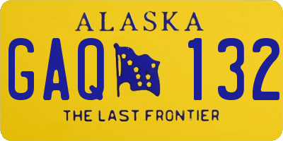 AK license plate GAQ132