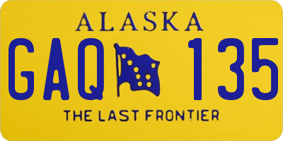 AK license plate GAQ135