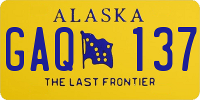 AK license plate GAQ137