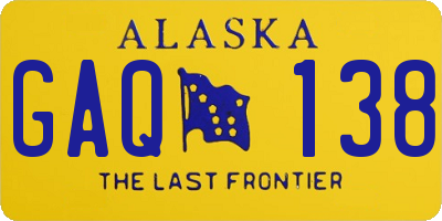 AK license plate GAQ138