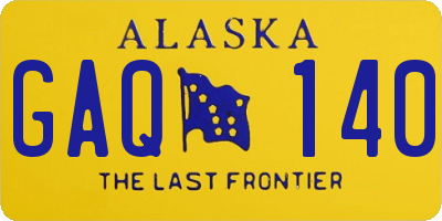 AK license plate GAQ140