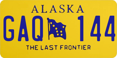 AK license plate GAQ144