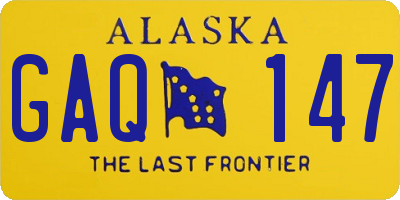 AK license plate GAQ147