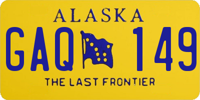AK license plate GAQ149