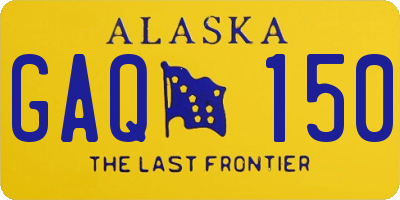 AK license plate GAQ150