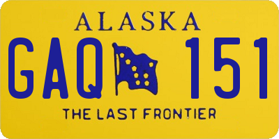 AK license plate GAQ151