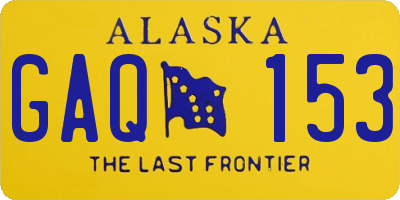 AK license plate GAQ153
