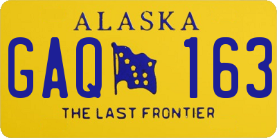 AK license plate GAQ163