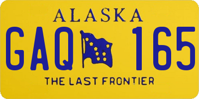 AK license plate GAQ165