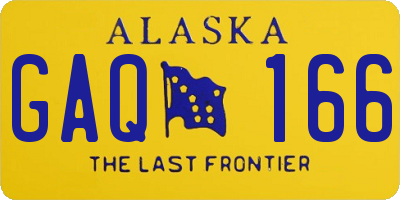 AK license plate GAQ166