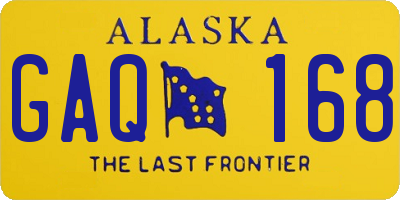 AK license plate GAQ168