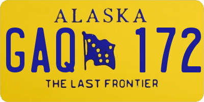 AK license plate GAQ172