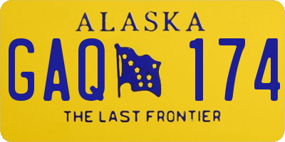 AK license plate GAQ174