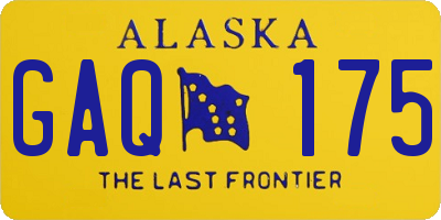 AK license plate GAQ175