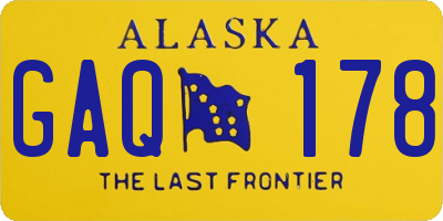 AK license plate GAQ178